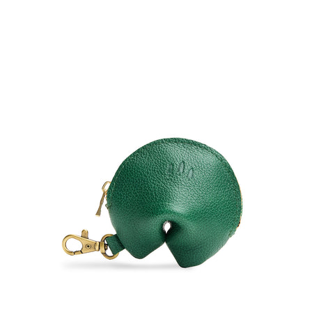 Bacalar | Leather fortune cookie shaped keychain pouch