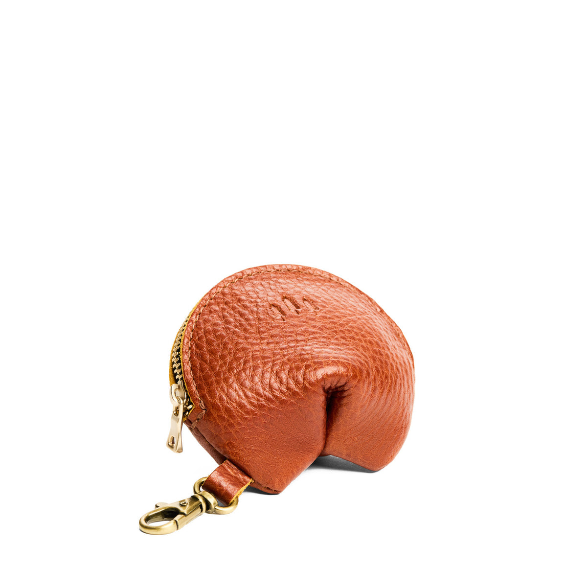 Sienna | Leather fortune cookie shaped keychain pouch