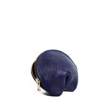 Cobalt | Leather fortune cookie shaped keychain pouch