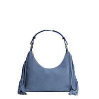 Denim*Small*Fringe | U-shaped shoulder bag with adjustable strap