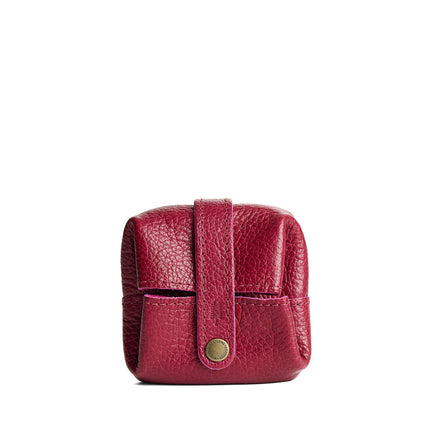 Orchid | Foldable square leather pouch with snap closure closed