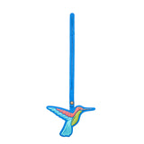 Skydive | Multi-colored hummingbird embroidered on a leather tassel