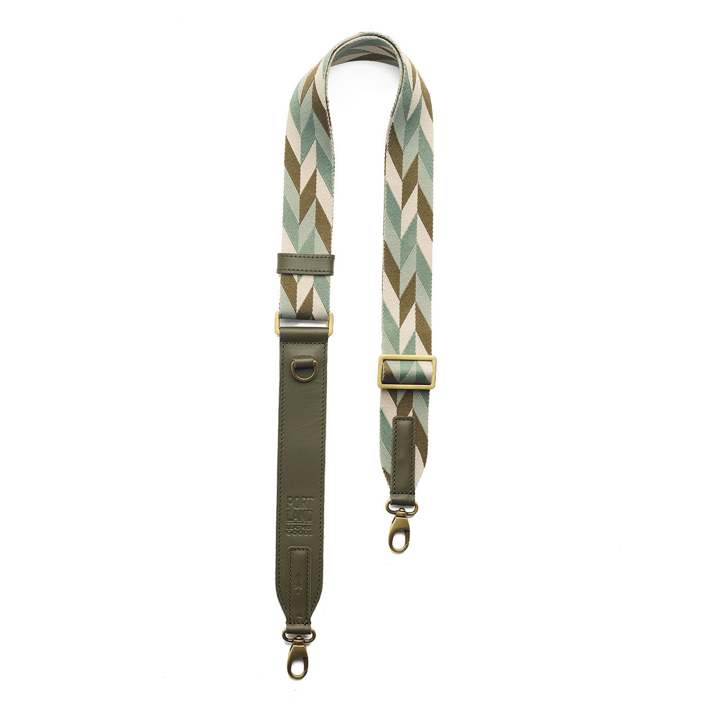 Everfield | Patterned fabric and leather strap on a white background