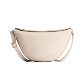 Pebbled Bone Medium | Half circle shaped sling bag