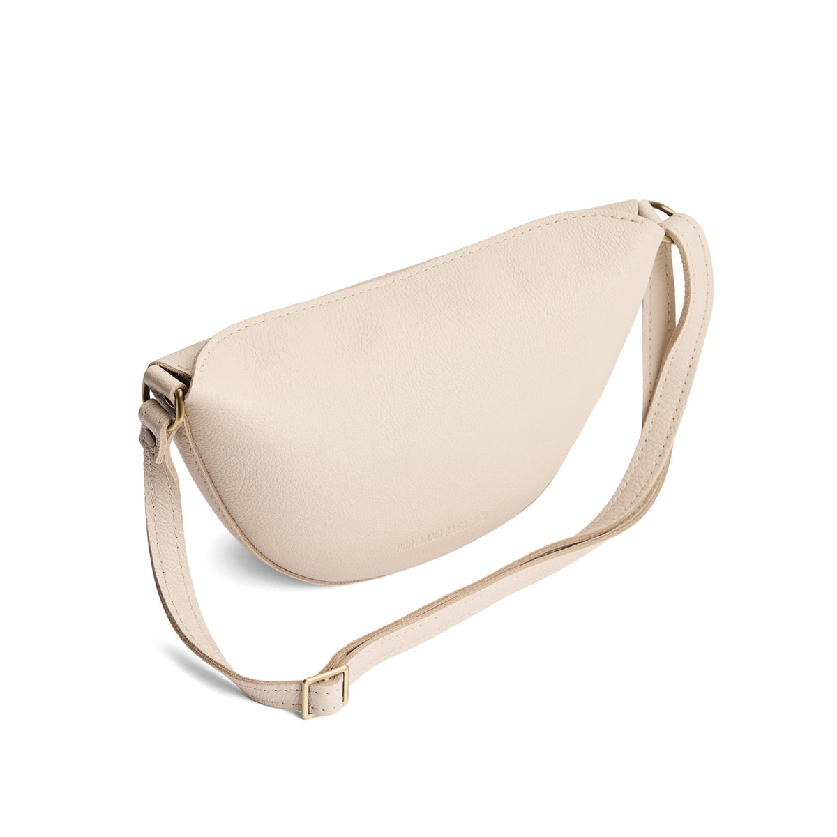 Pebbled Bone*Medium | Half circle shaped sling bag