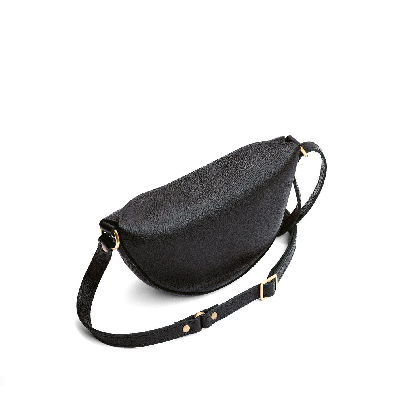 Pebbled--black*Small | Petite half circle shaped sling bag