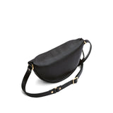 Pebbled--black Small | Petite half circle shaped sling bag