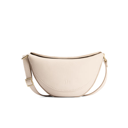 Pebbled Bone*Medium | Half circle shaped sling bag