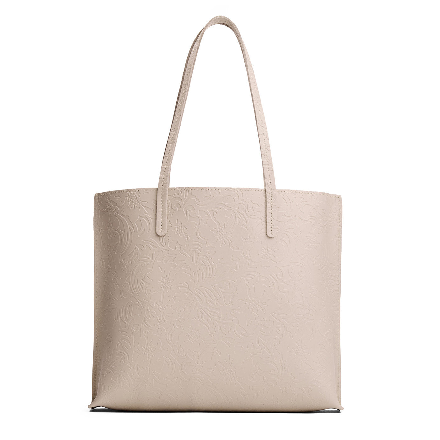 Jasmine | White tote bag with debossed floral design