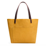 Dijon Classic | Large leather tote bag with sturdy bridle handles and front pocket