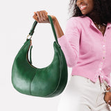 Bacalar Large | Large crescent shaped shoulder bag with zipper closure and adjustable strap