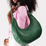 Bacalar Large | Large crescent shaped shoulder bag with zipper closure and adjustable strap