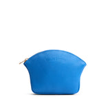 Skydive Large | Seashell shaped leather makeup bag with curved top zipper and flat bottom