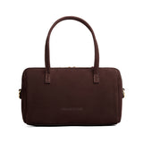 Velvet Brown Large | Mini duffle shaped handbag with crossbody strap