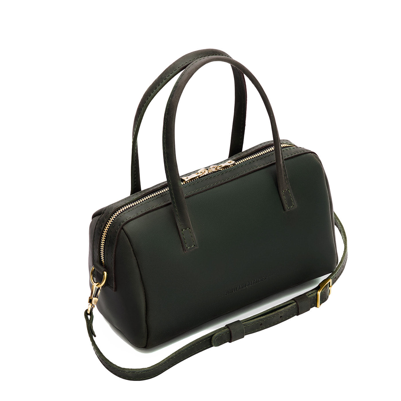 Evergreen*Large | Mini duffle shaped handbag with crossbody strap