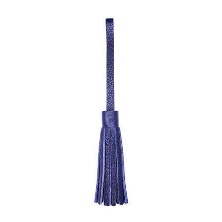 Cobalt*Large | Fringed leather tassel with leather loop