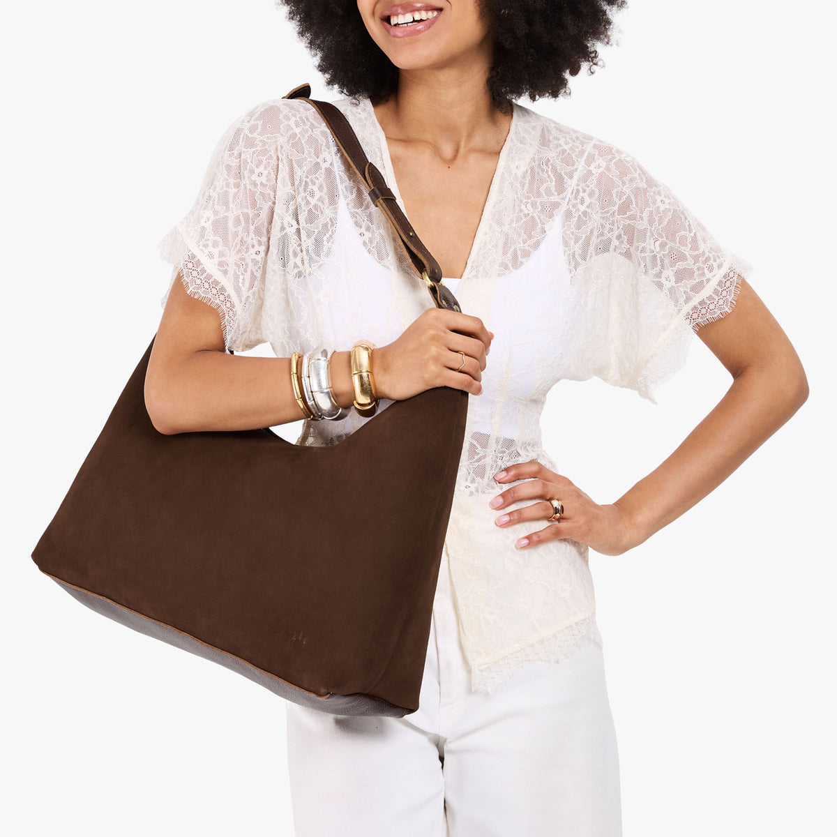 Stagecoach*Large*Classic | U-shaped shoulder bag with adjustable strap and fringe detail
