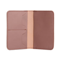 Sunkissed | Leather passport case with PLG logo open shot