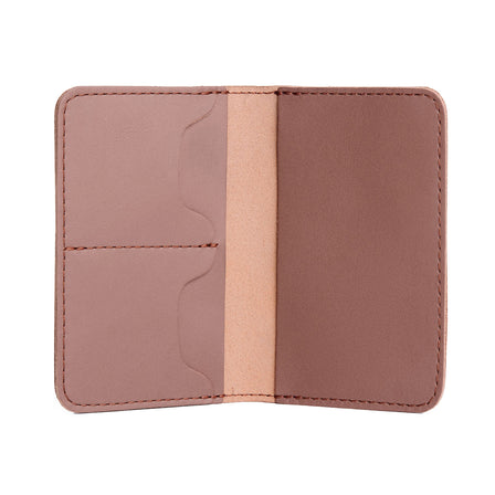 Sunkissed | Leather passport case with PLG logo open shot