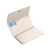 Bone | Leather wallet with snap closure open