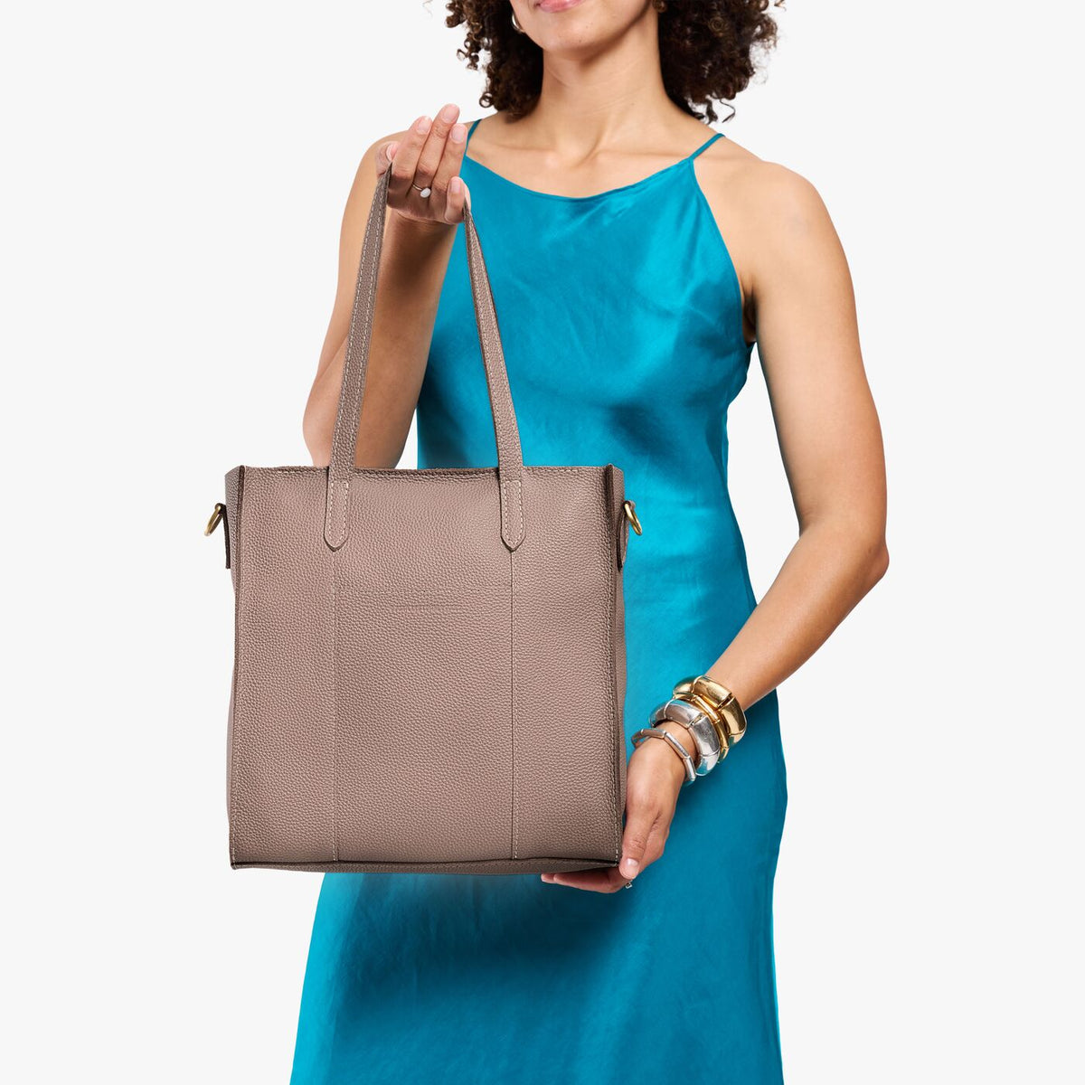 Sparrow*North/South | Structured large tote bag with overlapping panels and crossbody strap