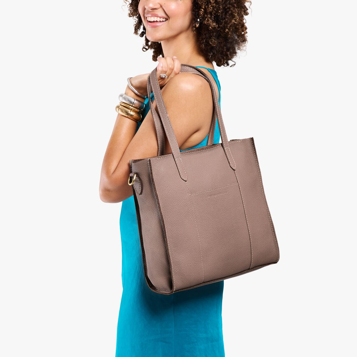 Sparrow*North/South | Structured large tote bag with overlapping panels and crossbody strap