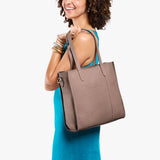 Sparrow North/South | Structured large tote bag with overlapping panels and crossbody strap