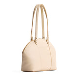 Pebbled Bone Large | A half circle crossbody bag with handles and removable crossbody strap 