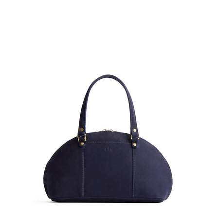 Velvet Blue*Large | A half circle crossbody bag with handles and removable crossbody strap 