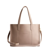 Stone East/West | Structured large tote bag with overlapping panels and crossbody strap