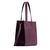 Larkspur North/South | Structured large tote bag with overlapping panels and crossbody strap