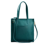 Sea Glass North/South | Structured large tote bag with overlapping panels and crossbody strap