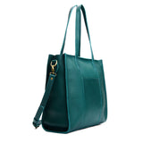 Sea Glass North/South | Structured large tote bag with overlapping panels and crossbody strap