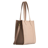 Stone North/South | Structured large tote bag with overlapping panels and crossbody strap