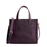 Larkspur Classic | Structured mid-size tote bag with overlapping panels and crossbody strap