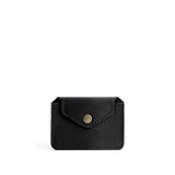 Black | Small leather wallet with snap closure