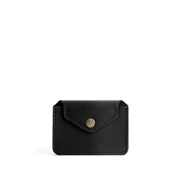 Black | Small leather wallet with snap closure