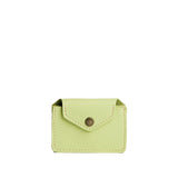Shadow Lime | Small leather wallet with snap closure