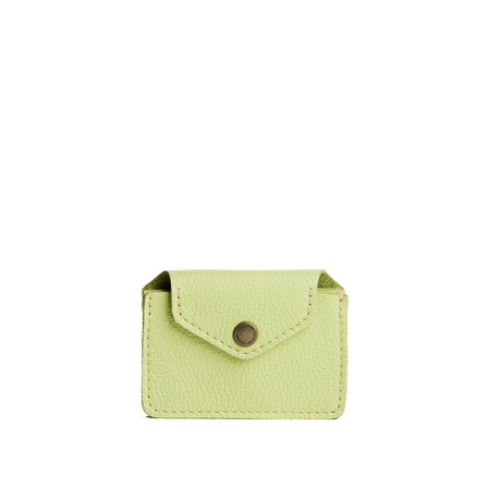 Shadow Lime | Small leather wallet with snap closure