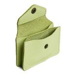 Shadow Lime Classic | Small leather wallet with snap closure