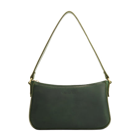 Evergreen*Large | Large bean shaped shoulder bag with a zipper closure