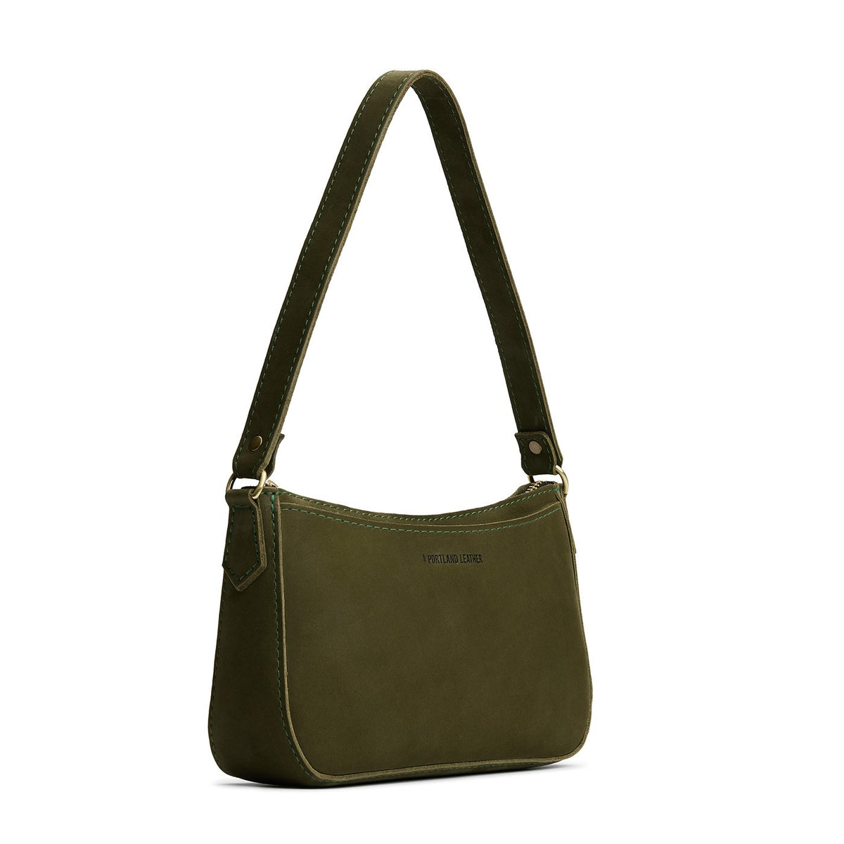 Verdant*Small | Large bean shaped shoulder bag with a zipper closure