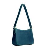 Westward Blue Small | Petite bean shaped shoulder bag with a zipper closure