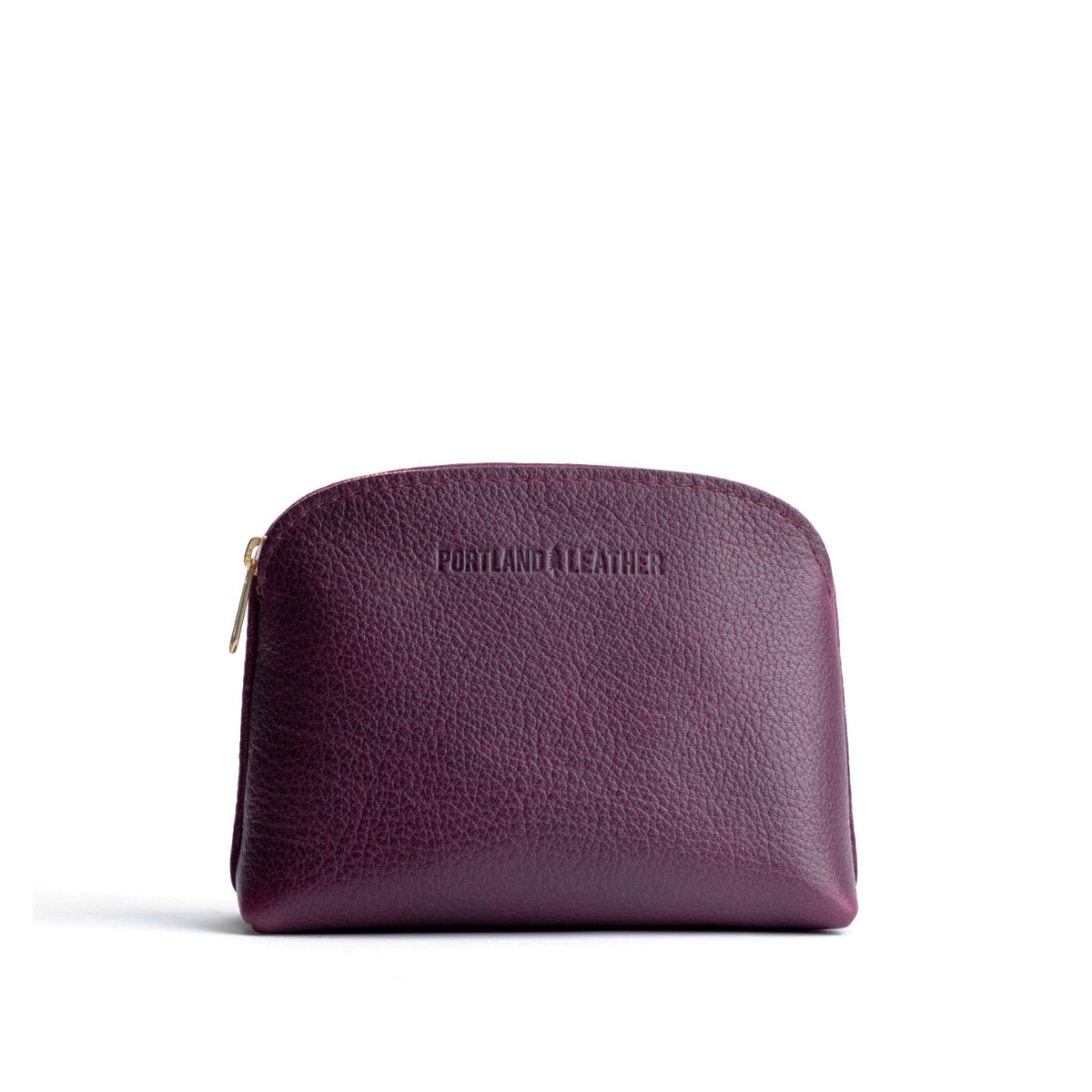 Plum*Classic | Compact leather pouch with top zipper