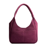 Superbloom Medium | U-shaped, flat-bottomed leather shoulder bag with two outside pockets