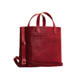Chili Red Classic | Midsize crossbody tote with handles and a pocket