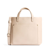 Pebbled Bone Classic | Midsize crossbody tote with handles and a pocket
