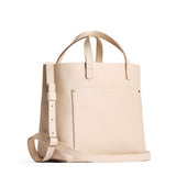 Pebbled Bone Classic | Midsize crossbody tote with handles and a pocket