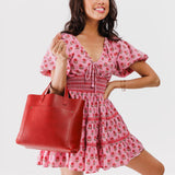 Ruby | Midsize crossbody tote with handles and a pocket