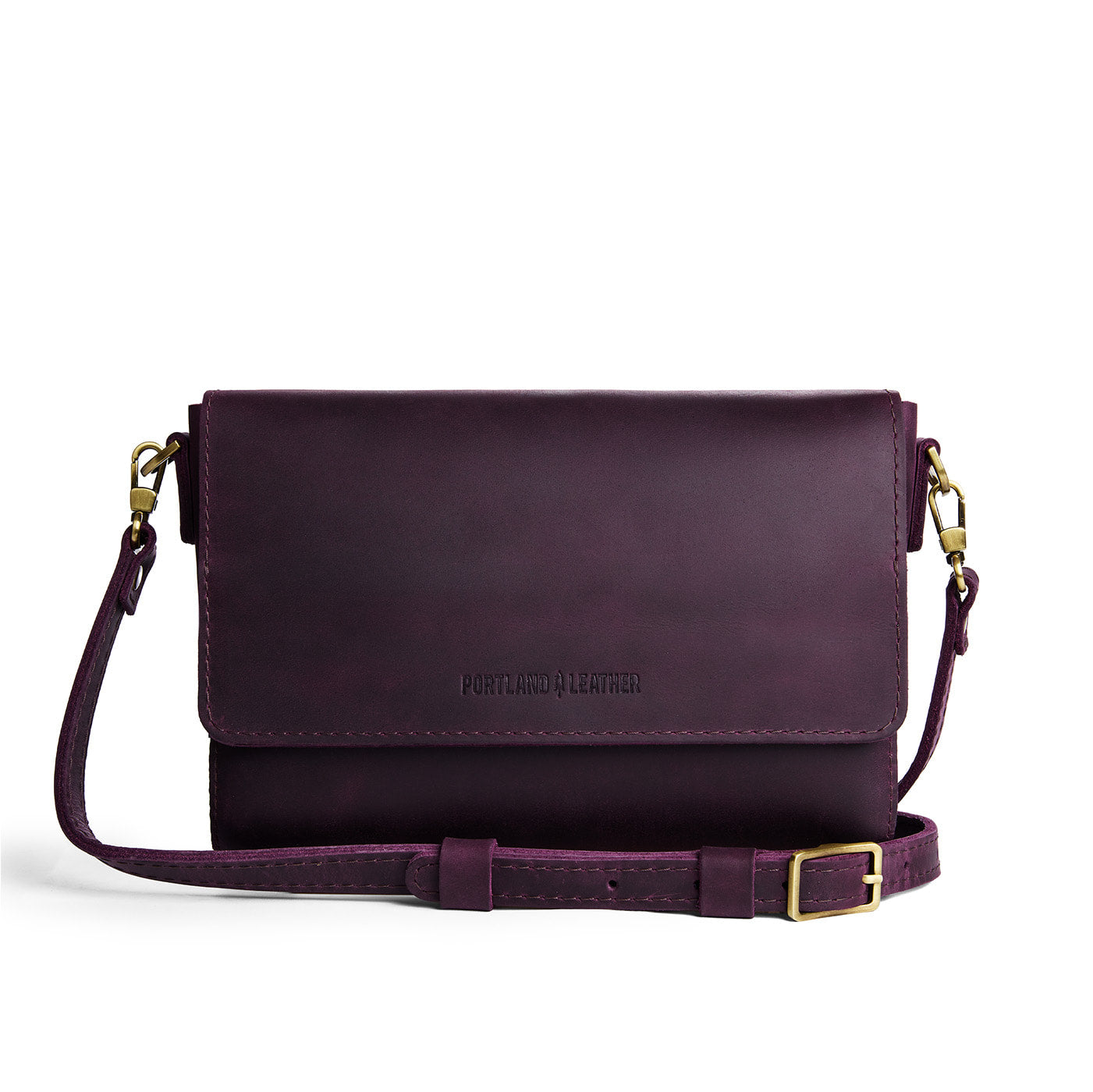Larkspur*Medium | Leather Crossbody Bag with Magnetic Messenger Bag 